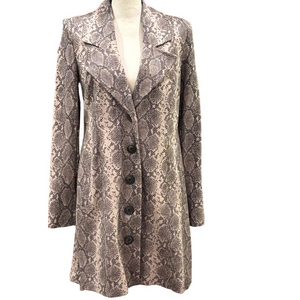 CAbi 4114  King Cobra Snake Print Ponte Knit Beige Black Fashion Coat, Size Med